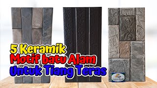 5 Keramik motif batu alam untuk tiang teras