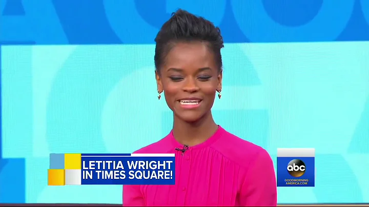 Tiana Sirmans asks Letitia Wright a question on GMA