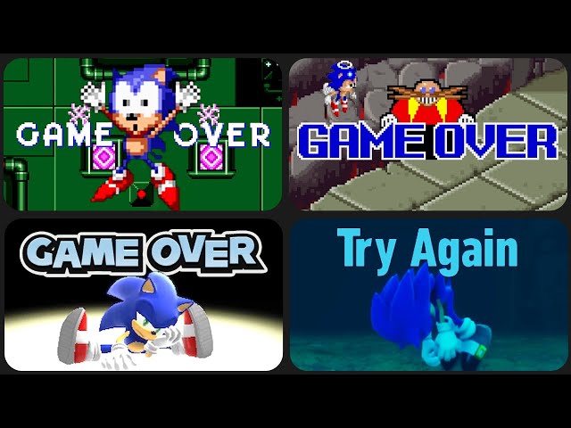 Evolution of Sonic Game Over Screens 1991-2022 class=