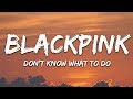 BLACKPINK - Don't Know What To Do (Lyrics)