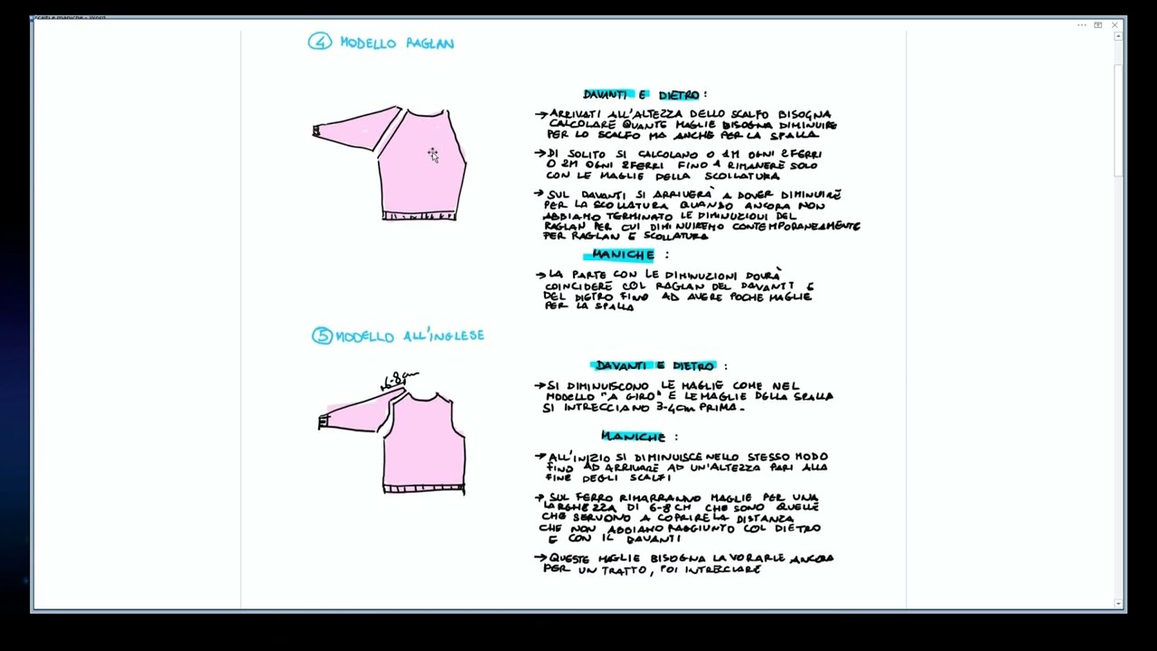 Lezioni di maglia modelli di scalfi e maniche