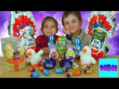 OUVERTURE des SURPRISES masha et michka Maxi Kinder მათე და ნინა ხსნიან სააღდგომო საჩუქრებს ჩელენჯი