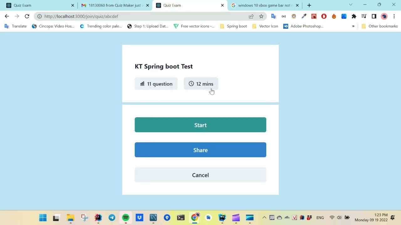 Demo Quiz Maker website