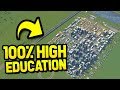 CAN YOU GET 100% HIGH EDUCATION in CITIES SKYLINES