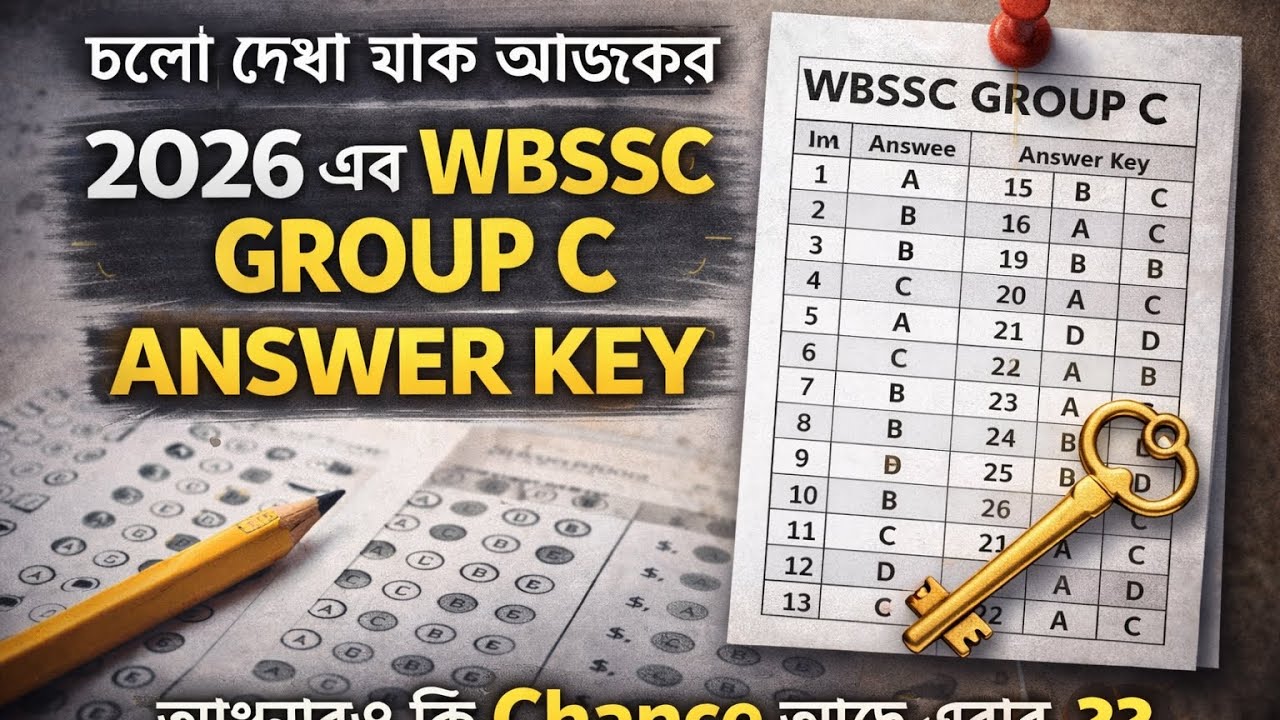 🔑 WBSSC GROUP C 2026 ANSWER KEY OUT!📊 Ajker Exam Analysis Check Your ...
