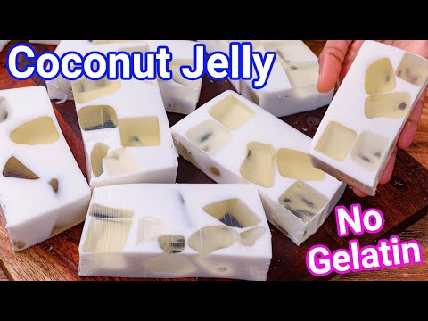 Coconut Jelly Recipe - Coconut Milk  Coconut Water Jello Kids Favorite Dessert  No Gelatin Jelly