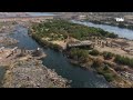 تصوير جوي لأعمال تنفيذ محور بديل خزان اسوان على النيل بمحافظة اسوان 