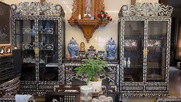 REVIEW Cặp Tủ Bày Đồ Gỗ Gụ Cẩn Ốc Xà Cừ Độc Nhất 2023 - Đồ Gỗ Mai Toàn