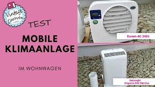 Test // mobile Klimaanlage im Wohnwagen / Eurom / Delonghi - YouTube