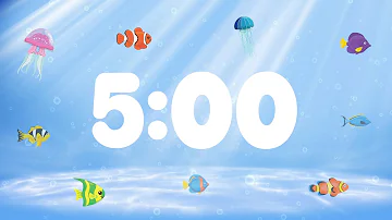 5 Minute Countdown Timer for Kids with Alarm and Fun Music | Under the Sea 🐟