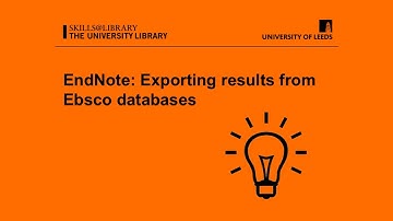 EndNote X8: Exporting results from Ebsco databases
