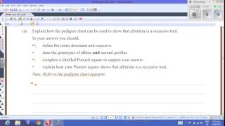 level 1 genetics  2011 paper Q1 and 2