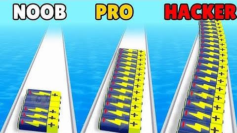 Can We Go NOOB vs PRO vs HACKER in Battery Run 3D