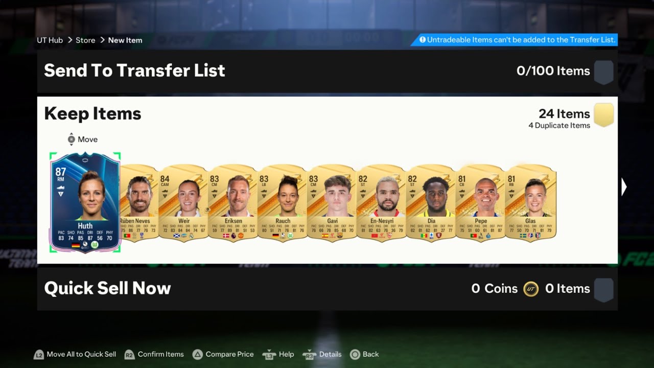 A team made from all advanced SBC'S IN EA SPORTS FC 24