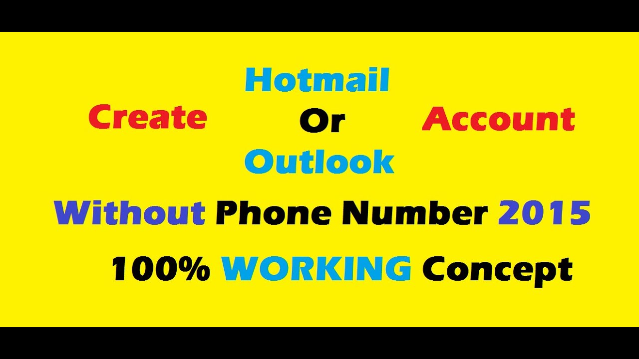 Create Hotmail Account 2015 Without Phone Number YouTube