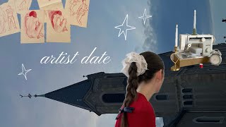 week 8 - the artists way: pampering oneself, life drawing, sewing a dress 🖍️🎞️🪡