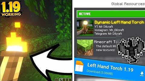 Left Hand Torch For Minecraft pe 1.19 || Dynamic Light Torch Mcpe 1.19 21K views #mr_dilcraft #