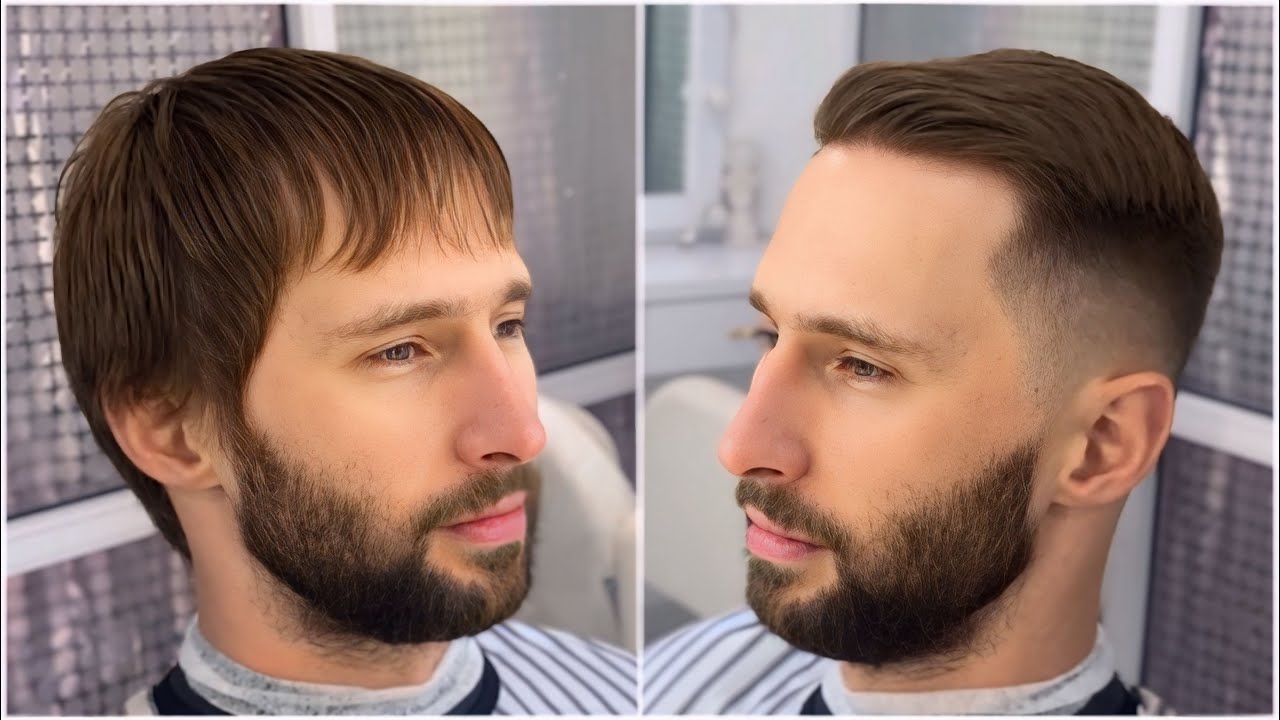 Мужская стрижка машинкой с элементами fade