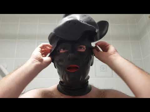 Latex puppy mask layering - YouTube