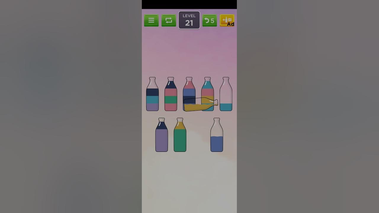 Liquid sort puzzle level 21 YouTube