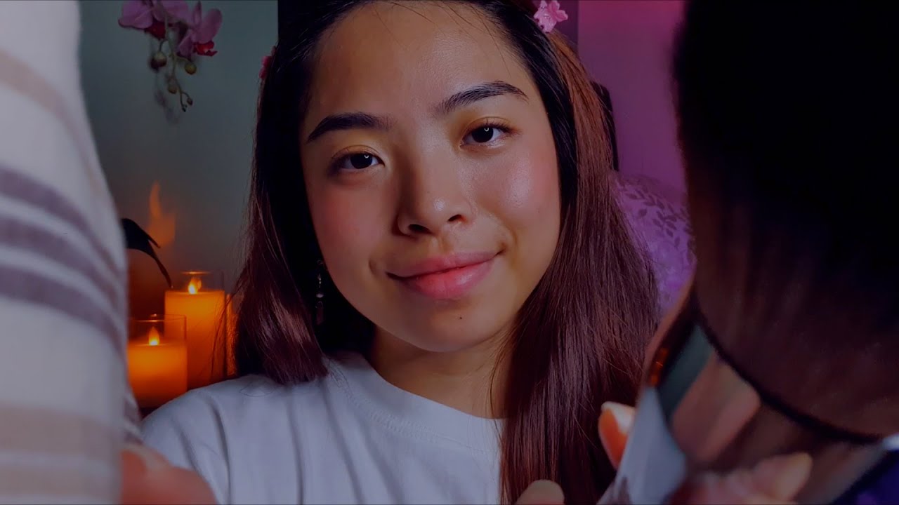 ASMR Brushing Over Your Eyes & Face Until You Fall Asleep 💞 (Layered Sounds)