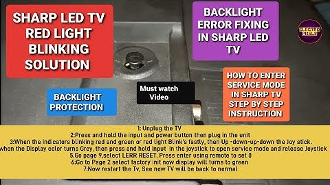 Sharp LED TV LC-40LE185M Power LED Red light Blinking Continuously.Red LED blinking Repair Tutorials