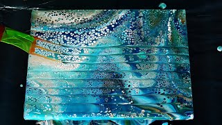 742 Acrylic Pour Comb Swipe Flip And Drag Fluid Painting With Cells Satisfying Art Video