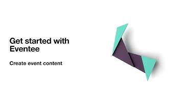 Get started with Eventee (1/4: Create event content)