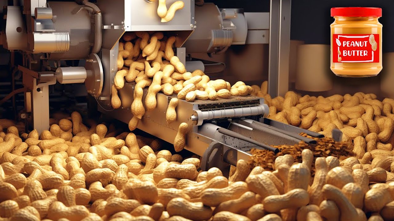 حصاد الملايين من الفول السوداني لإنتاج زبدة الفول السوداني اللذيذة بطريقة لا يمكن تصورها !!