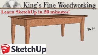 98  Learn SketchUp in 20 Minutes  Complete Sketch Up Tutorial of a Coffee Table