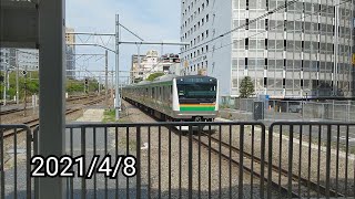 東海道線  下り普通列車  E233系10両+E231系5両  川崎駅入線