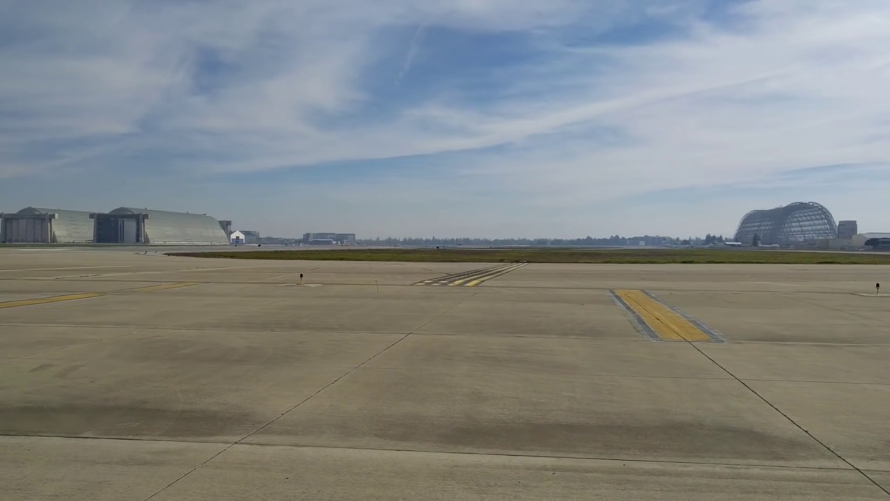 Google Alpha Jet shallow take off at Moffett Field YouTube