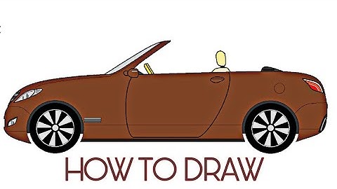 How to draw Convertible Car / Open Car in easy steps | Car Drawing Tutorial.