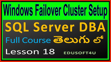 Windows Failover Cluster Setup-SQL Server DBA Full Online course in Telugu-Lesson 18