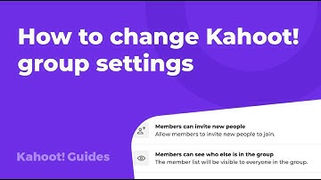 How to change Kahoot! group settings