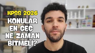 Kpss 2026 Konular En Geç Ne Zaman Bi̇tmeli̇?