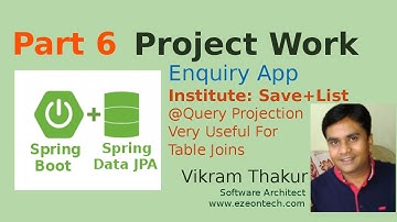 6 - Spring Data JPA | Spring Boot | Project Work - Save and List Institute | Txn and Projection