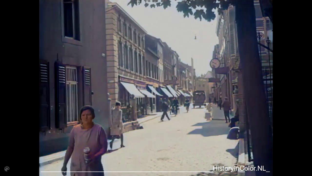 Stadsgezichten Sittard 1927, ingekleurde film met geluid geluid. Colorized footage sound added.