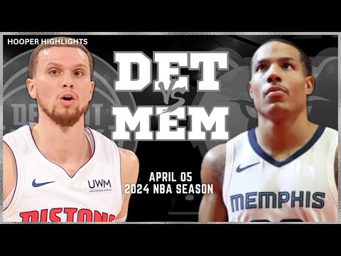 Detroit Pistons vs Memphis Grizzlies Full Game Highlights | Apr 5 | 2024 NBA Season