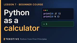 Details Python for Beginners, Lesson 7: Arithmetic: Division, Modulo, Powers, Percentages Guide