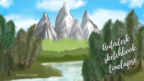 Mountains landscape Digital art|Draw using Autodesk Sketchbook|Using a Lenovo Tablet|Without stylus