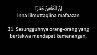 SURAT AN NABA di lengkapi dengan huruf latin dan terjemahan bahasa Indonesia