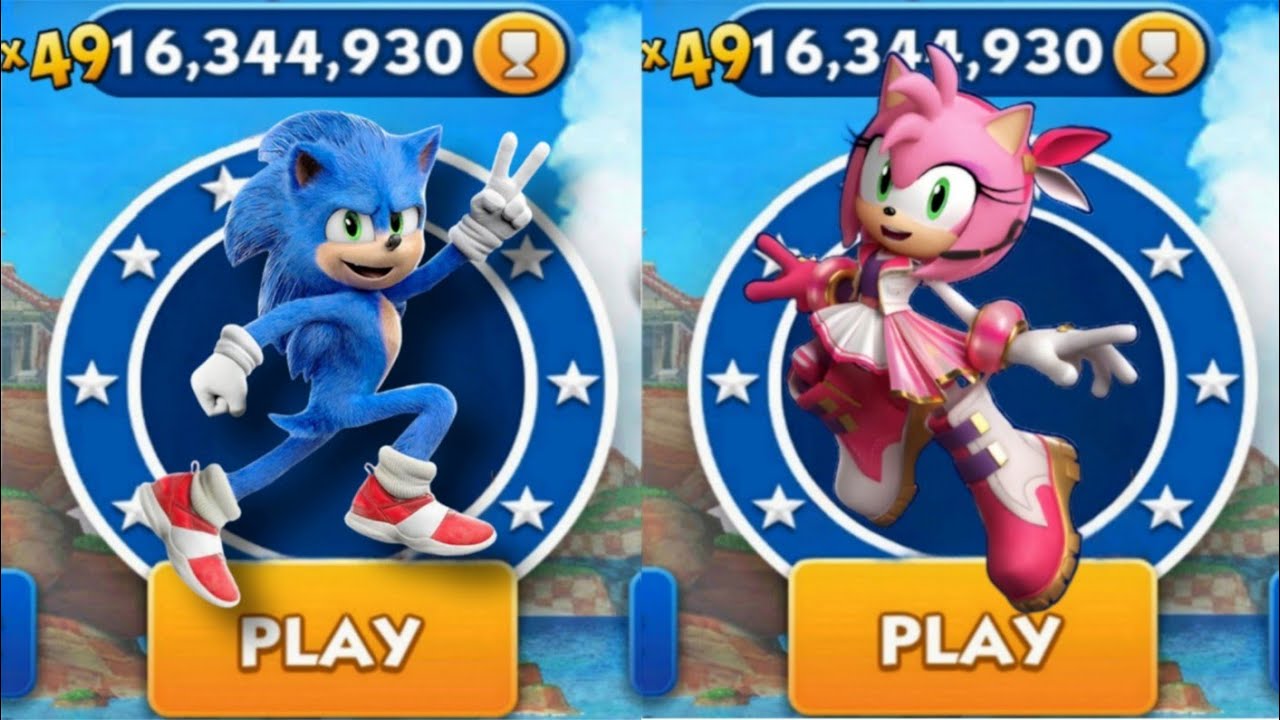 Sonic Dash - Movie Sonic VS Popstar Amy _ Movie Sonic vs All Bosses ...