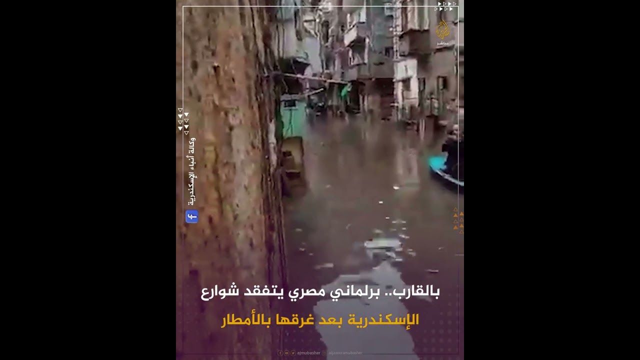 بقارب خشبي.. برلماني مصري يتفقد شوارع في الإسكندرية بعد غرقها بسبب الأمطار..