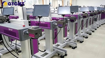 How to high speed mark plastic floor tiles by CYCJET CO2 Fly Laser Printer Laser Jet Coding Machine