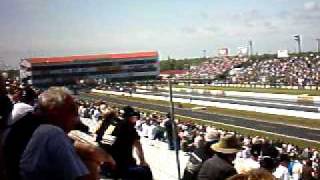 Burn-out and then the race Professional NHRA O'Reillys Spring National in Baytown, TX