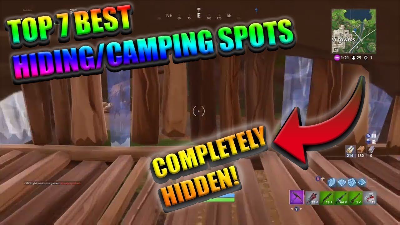 My top 7 best hiding/camping spots in Fortnite Battle Royale! YouTube