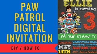 Paw Patrol Digital Invitation How to make | Includes FREE Clipart screenshot 3