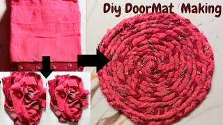 Diy Doormat making| Doormat with old clothes| waste material craft| Doormat making at home