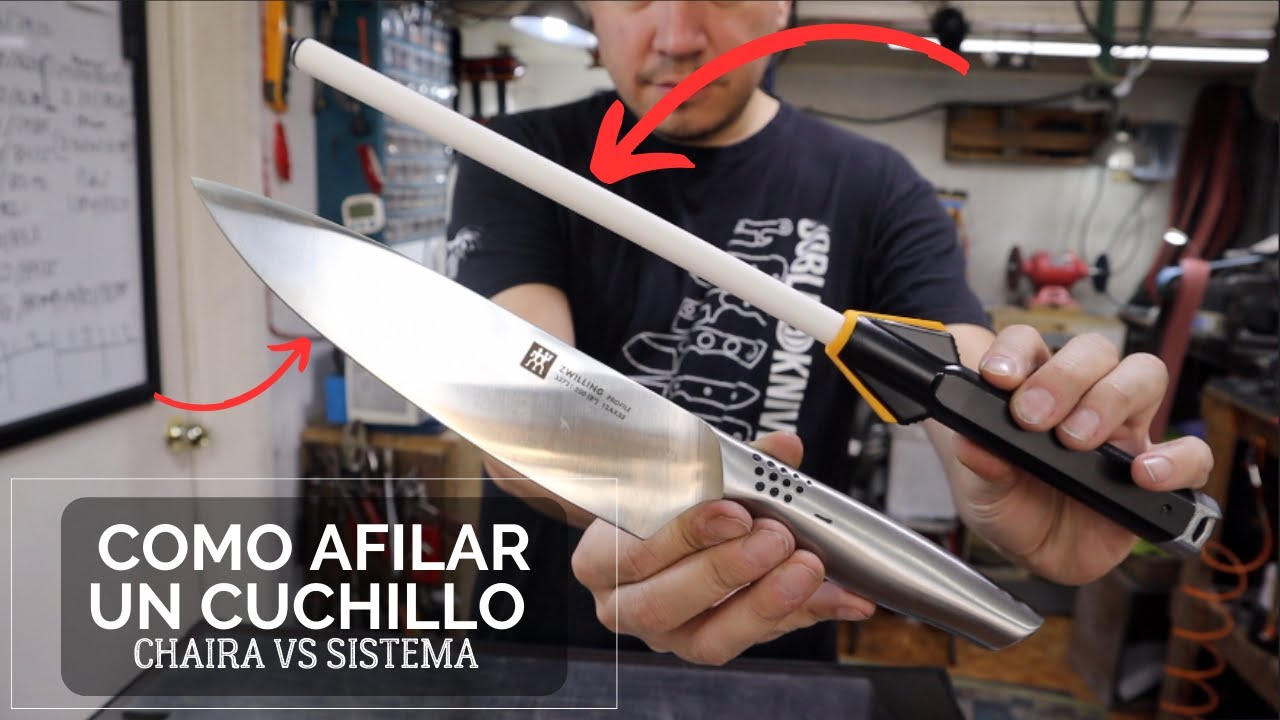 Como afilar un cuchillo con chaira, Videotutorial. 